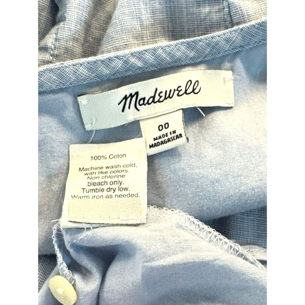 MADEWELL BELLFLOWER CHAMBRAY BLUE RUFFLE DRESS SIZE 00 NWOT - Picture 11 of 11